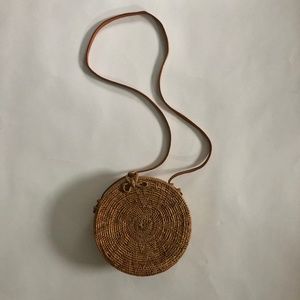 Round Wicker Rattan Purse